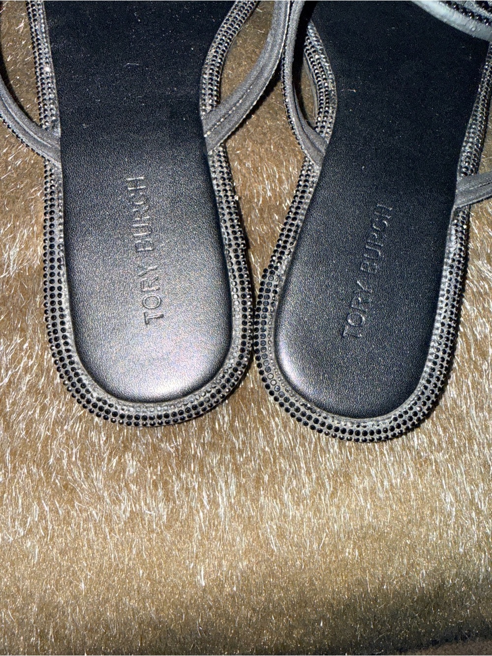 Tory Burch Black Logo Medallion Toe-Post Sandals - Picture 7 of 10
